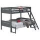 preview thumbnail 24 of 35, Contemporary Twin over Full Bunk Bed with Masculine Style Frame, Angled Ladder, Guardrails and Convertible Design