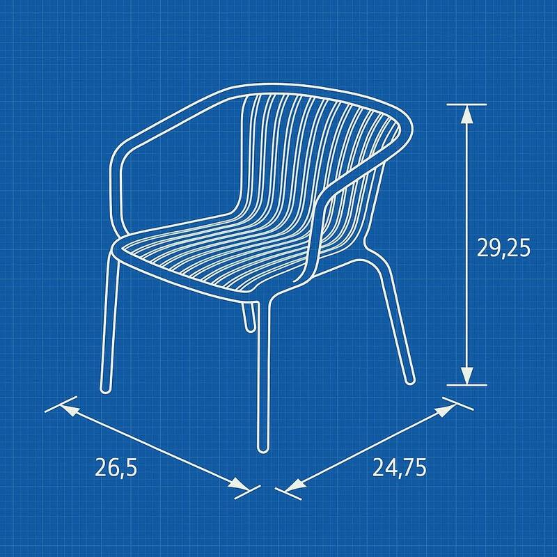 Brene 3-Piece Contract Grade Outdoor Chat Set with side table and 2 stackable lounge chairs.