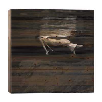 Woman In Water Print On Wood by Toni Frissell - Multi-Color