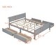 preview thumbnail 3 of 11, Queen Size Bed Frame Solid Pine Wood Construction Storage Bed Curved Legs Design Platform Bed with Headboard & 4 Drawers, Grey