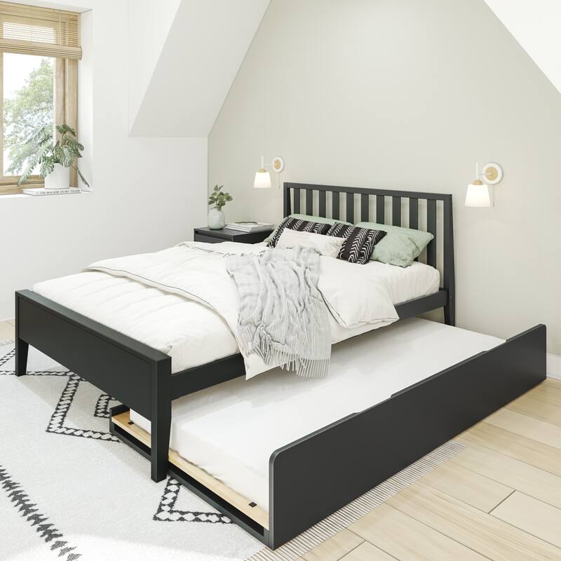 Max and Lily Twin over Full Bunk Bed with Trundle - Black