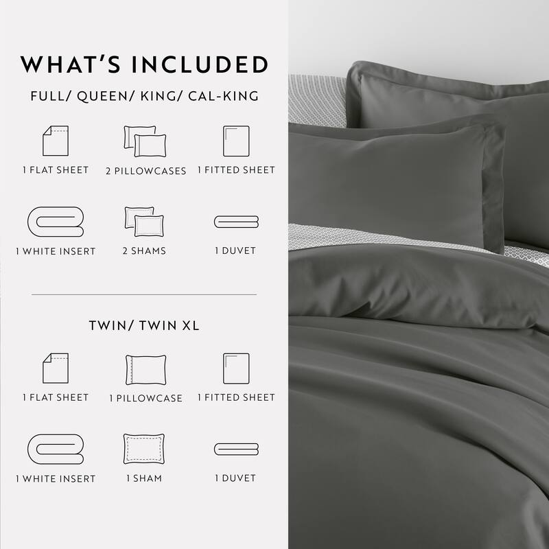 8pc Solid Duvet Bundle