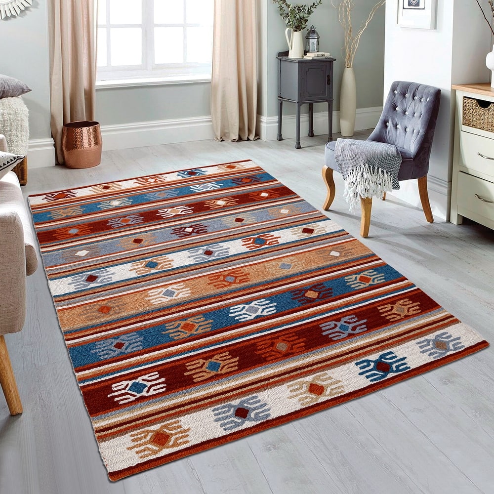 George Towne Living Southwest Tuscan Luxury Handmade Southwest Lodge Wool Area Rug