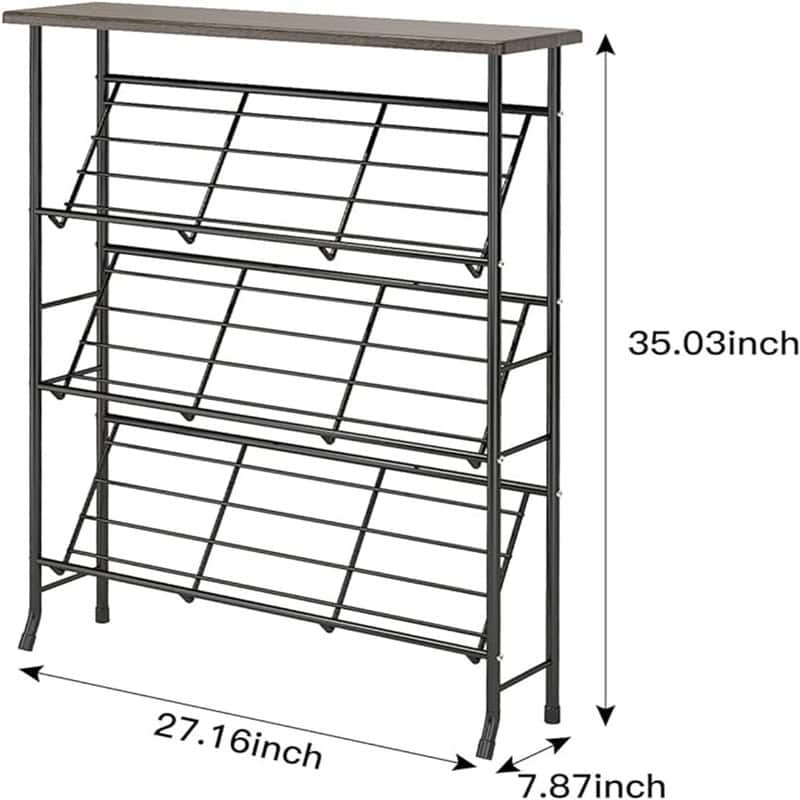 Shoe Rack Storage - 7.87"D x 27.36"W x 35"H