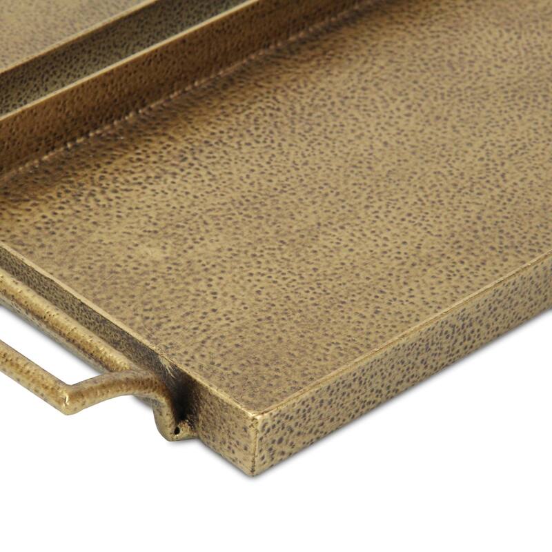 Khilov 2 Piece Gold Cast Iron Tray Set