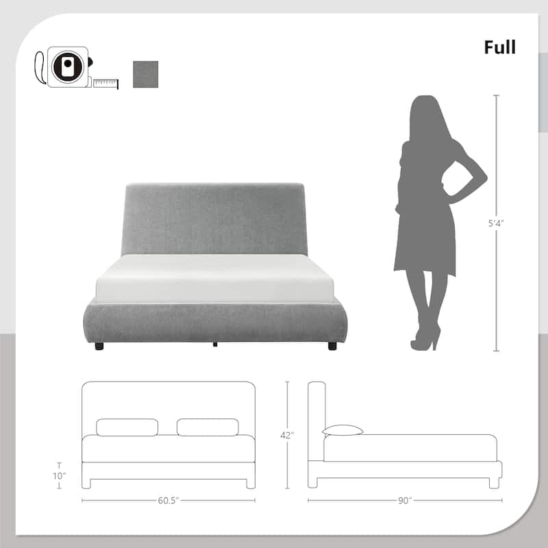 Riverton Chenille Upholstered Platform Bed, Full