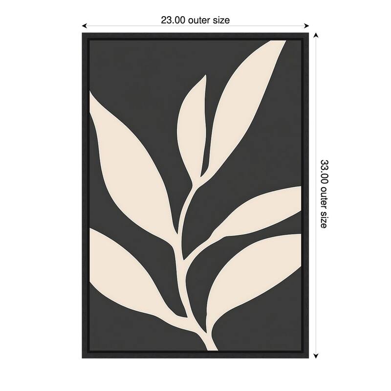 Simple Floral II by Tradelink inhouse artist Framed Canvas Wall Art Print - 23 x 33 in