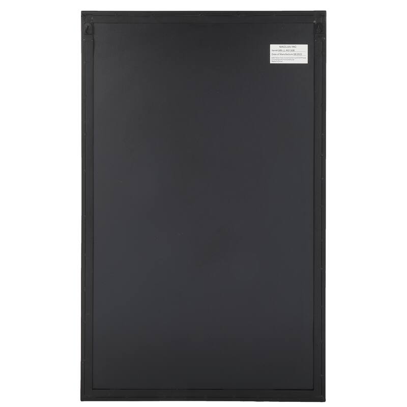 MacLuu Rectangular Industrial Metal Framed Decorative Wall Mirror - Black - 31.5" W x 19.69" H x 4.72" D