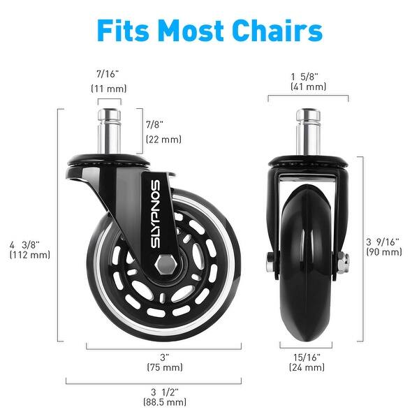 Shop Slypnos 5 Pack 3 Inch Office Chair Casters Replacement Wheels