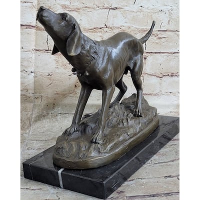 Hunting Imitative Dog Imitative Wolfhound Bronze Marble Statue Bookend Sculpture Artwork Gift Sale