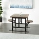 preview thumbnail 19 of 37, Brown Teak Wood Dining Table with Two, Four or Eight Attached Seats Brown - 35"W, 31"H