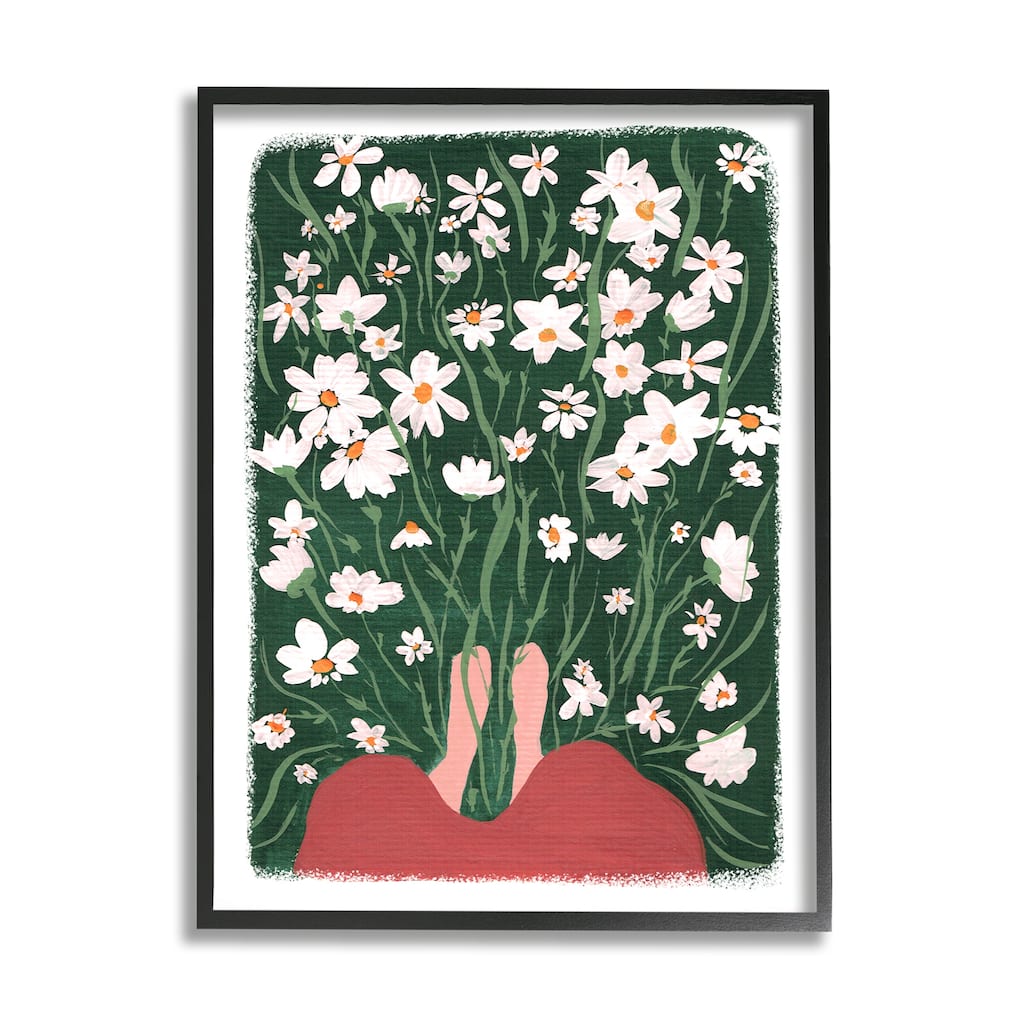 Stupell Standing in Peaceful Flower Meadow Blooming Daisies Painting Framed Wall Art, Design by Birgit Maria Kiennast