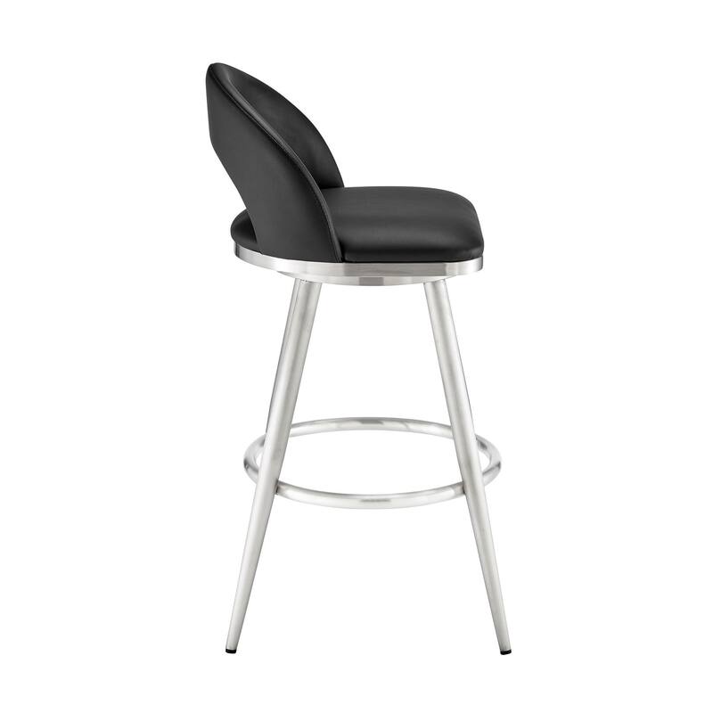 Charlotte Faux Leather and Metal Swivel Counter or Bar Stool