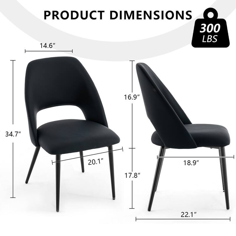 Mid-Century Modern Dining Chairs Set of 2, Upholstered Side Chairs