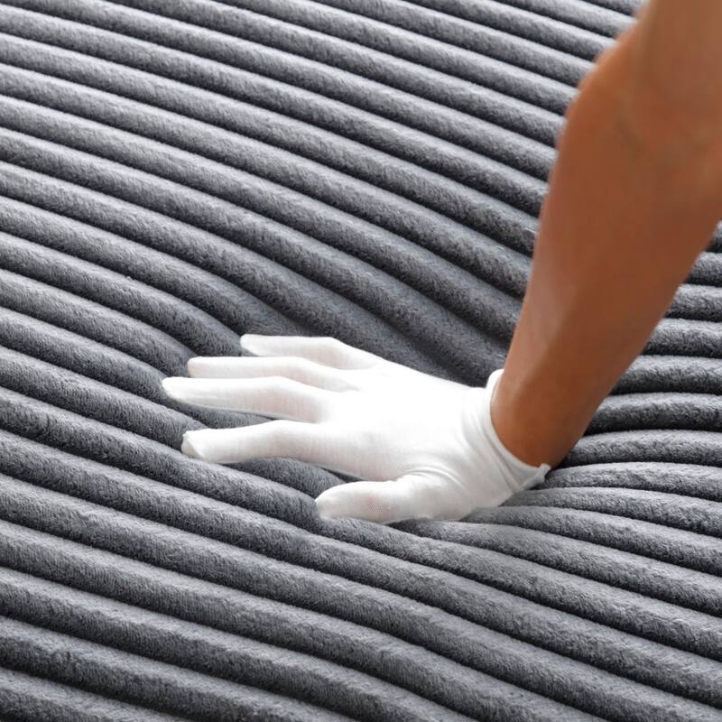 125'' U-Shaped Corduroy Sectional Sofa with Cup Holders, USB Ports and 2 Ottomans