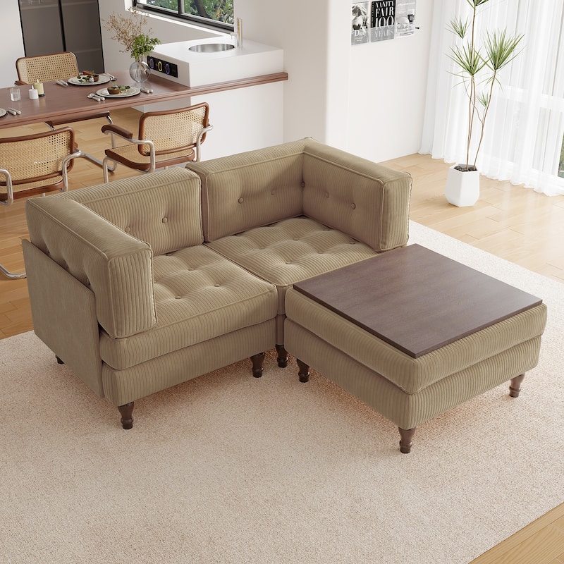 Madison Oversized Upholstered Corduroy Modular Sectional Sofa