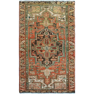 Fine Vintage Distressed Sallsbur Rust/Brown Rug - 4'2" x 7'5"