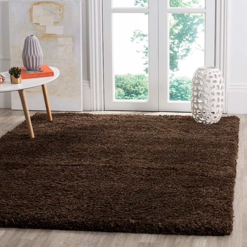 SAFAVIEH Santa Monica Shag Einara 2-inch Thick Area Rug - 5'3" x 7'6" - Brown - Rectangle