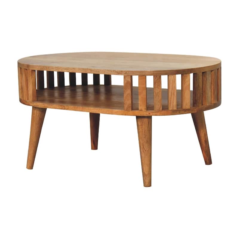 Modern Style Console Table Wood Table Top,Leisure Coffee Table With Storage Space - Tan - Wood
