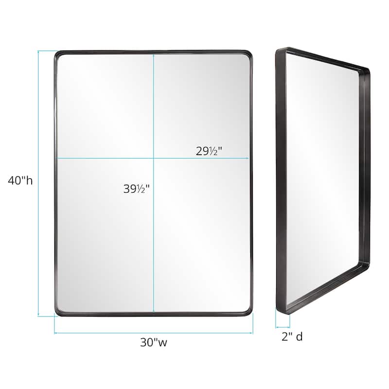 Allan Andrews Rectangular Metal Framed Black Steele Wall Mirror