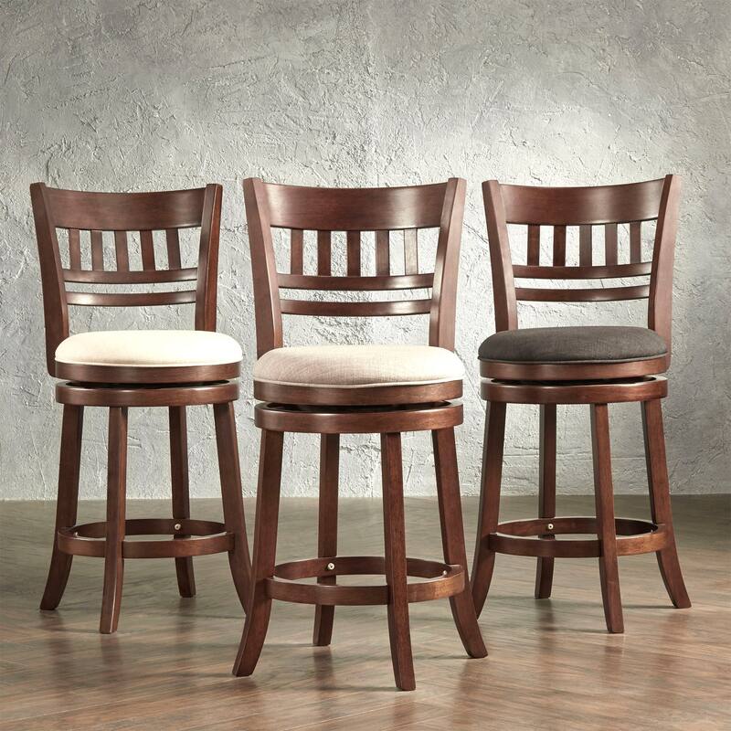 Verona Linen Lattice Back Swivel 24-inch Counter Height Stool by iNSPIRE Q Classic