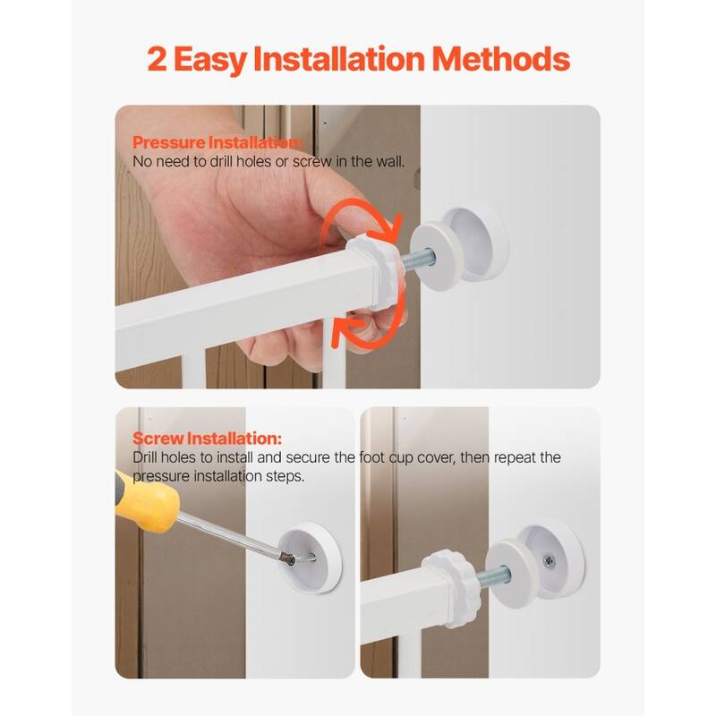 White Adjustable Kid's Gate 60-63in with Auto-Close and One-Hand Lock - 60.6-63.3 L x 30 W in.