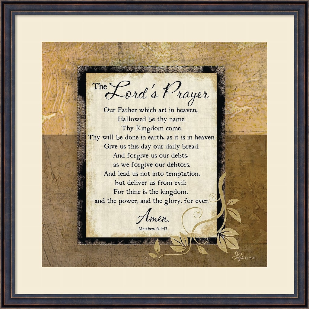 Framed Art Print 'The Lord's Prayer' by Jennifer Pugh 22 x 22-inch