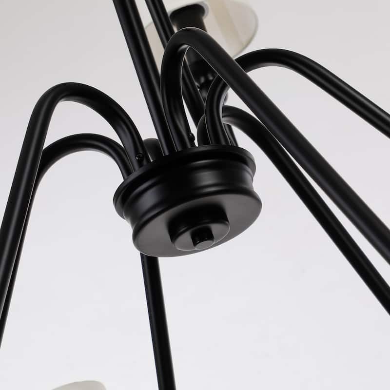 9-light 43" Wide Classic Candle Design Beige Fabric Shaded Chandelier with 2-Tier