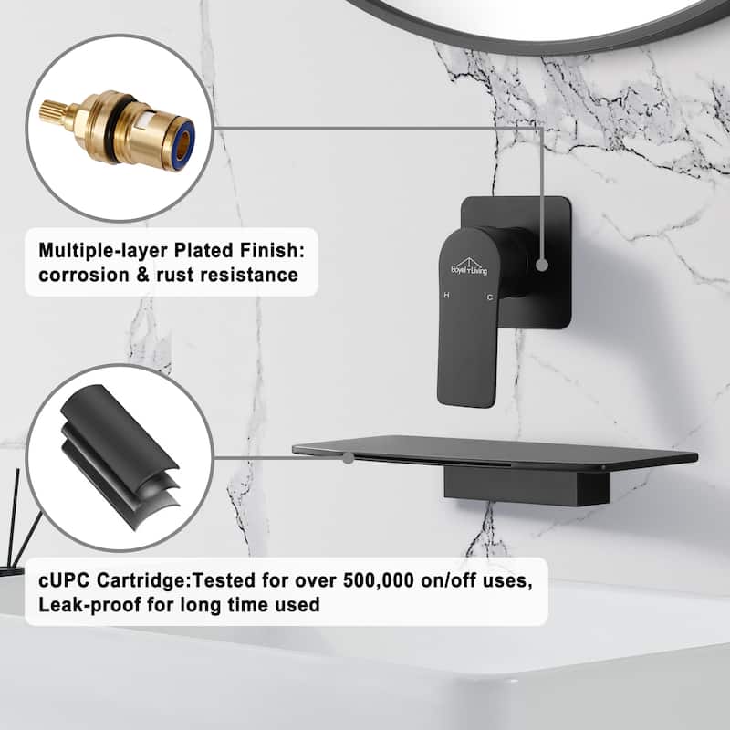 CASAINC Single Handle Wall Mounted Waterfall Tub/Kitchen Faucet