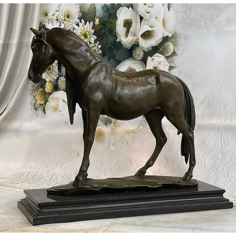 Original Signed Extra Large Arabian Horse Race Racing Bronze Sculpture Statue