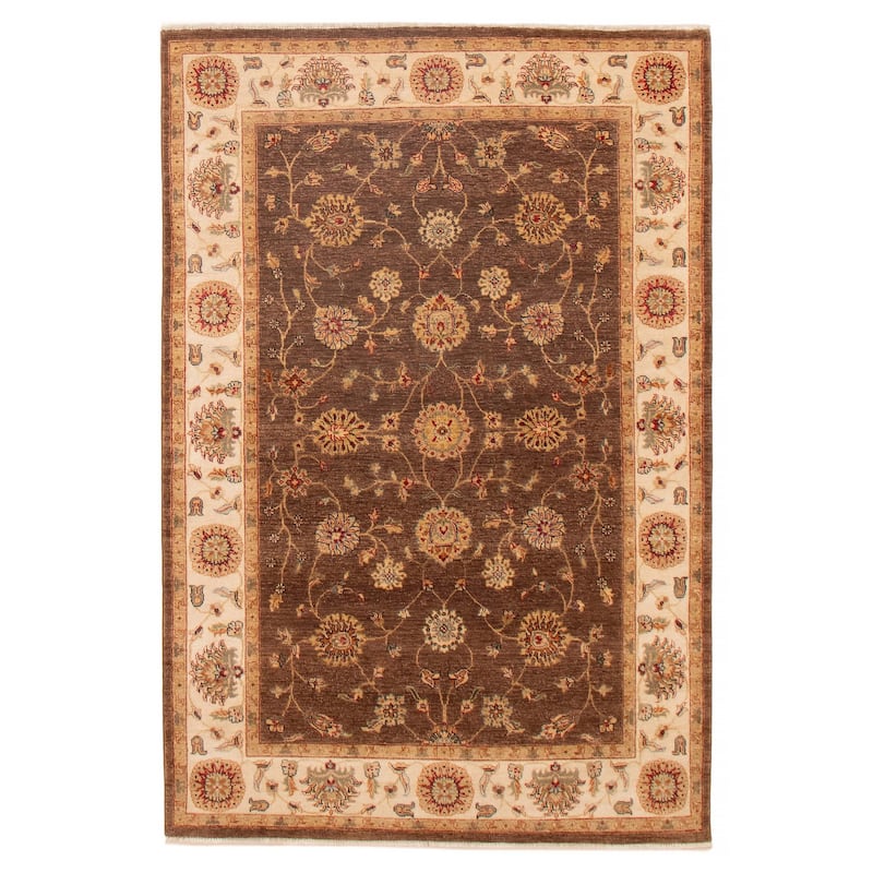 ECARPETGALLERY Hand-knotted Jamshidpour Dark Brown Wool Rug - 5' 5" x 8' 2" - Dark Brown - 5' 5" x 8' 2" - Rectangle