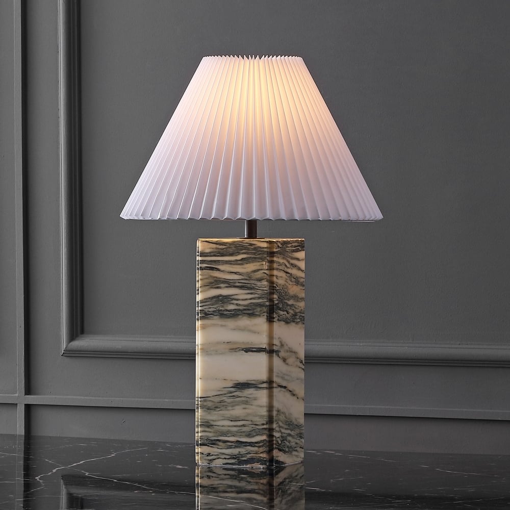 SAFAVIEH Couture Mackenzie Square Marble Table Lamp - 16"W x 16"D x 25"H