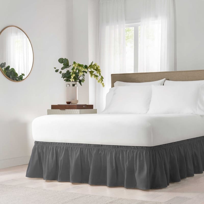 EasyFit Wrap Around Solid Ruffled Bed Skirt