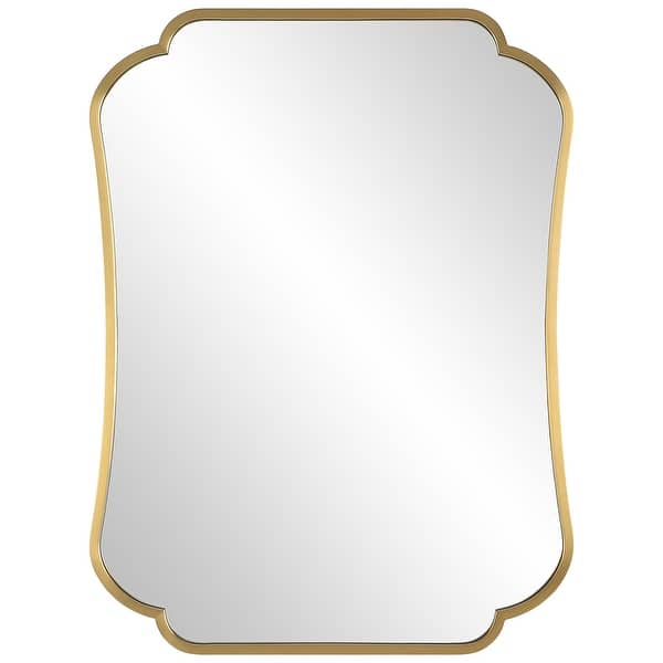 slide 2 of 8, Uttermost Athena Brushed Brass Mirror - 24"W x 32"H x 1"D