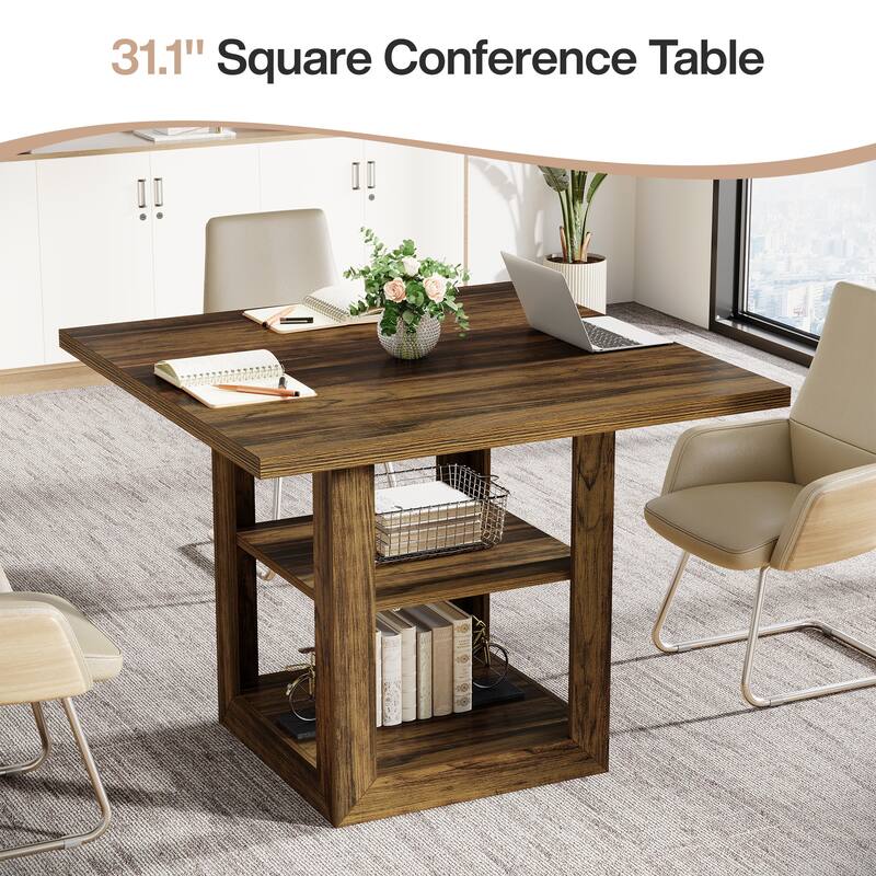 31.5-inch Square Conference Table for 4 People