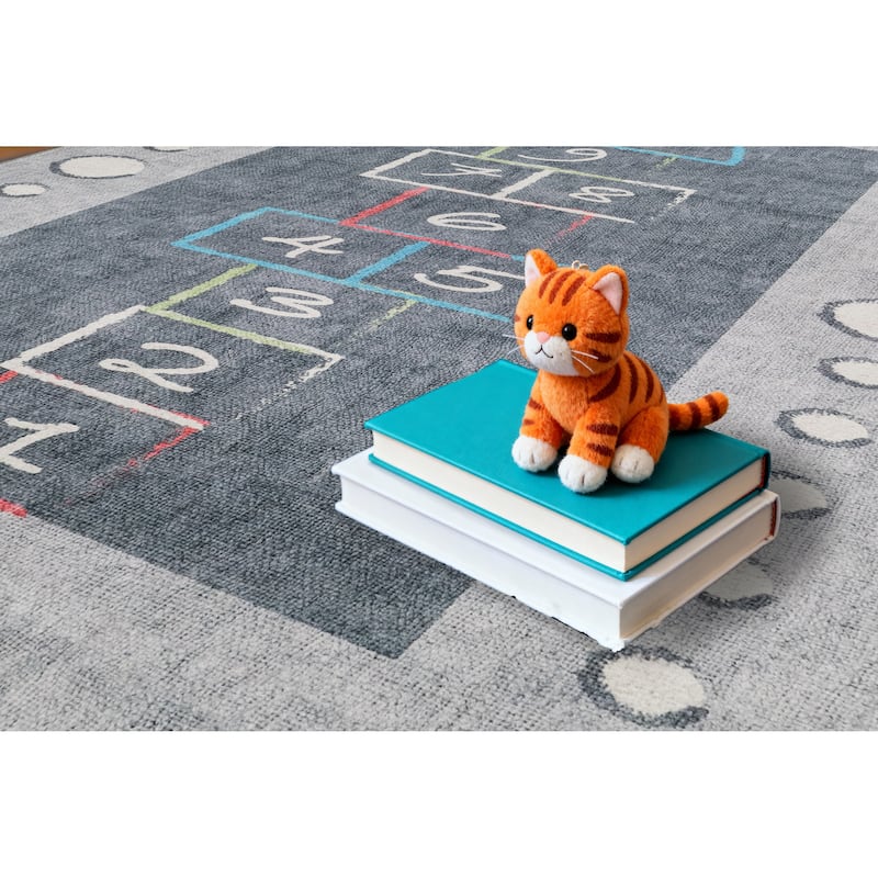 Dynamic Rugs Kidz Grey/Multi Polyester Children's Area Rug