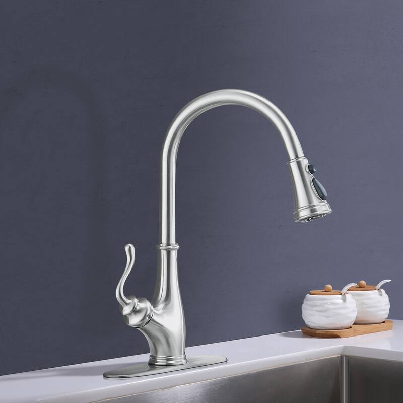 Topcraft Pulldown Single Handle Single Hole Kitchen Faucet