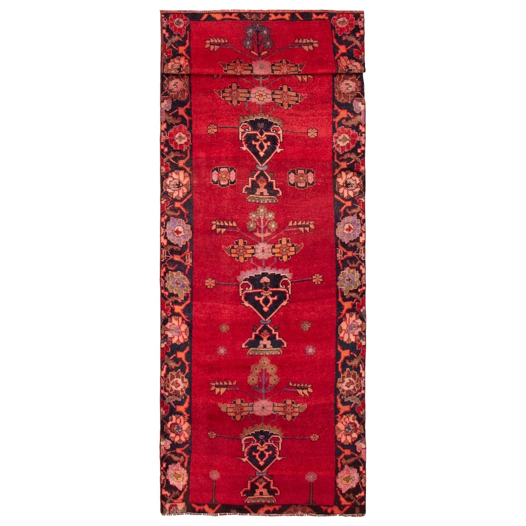 ECARPETGALLERY Hand-knotted Melis Vintage Red Wool Rug - 4'7 x 14'2
