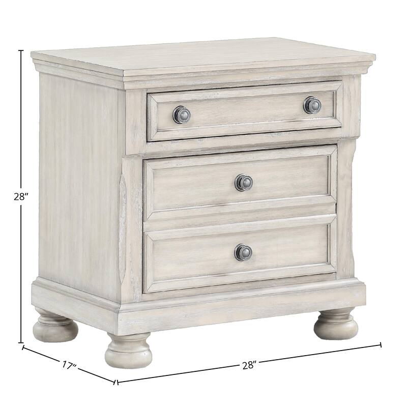 Antique Gray Two Drawer Nightstand