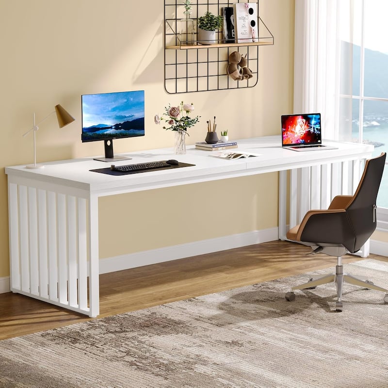 78.74" Extra Long Computer Desk, Double 2-Person Desk, Workstation Writing Study Table for Home Office