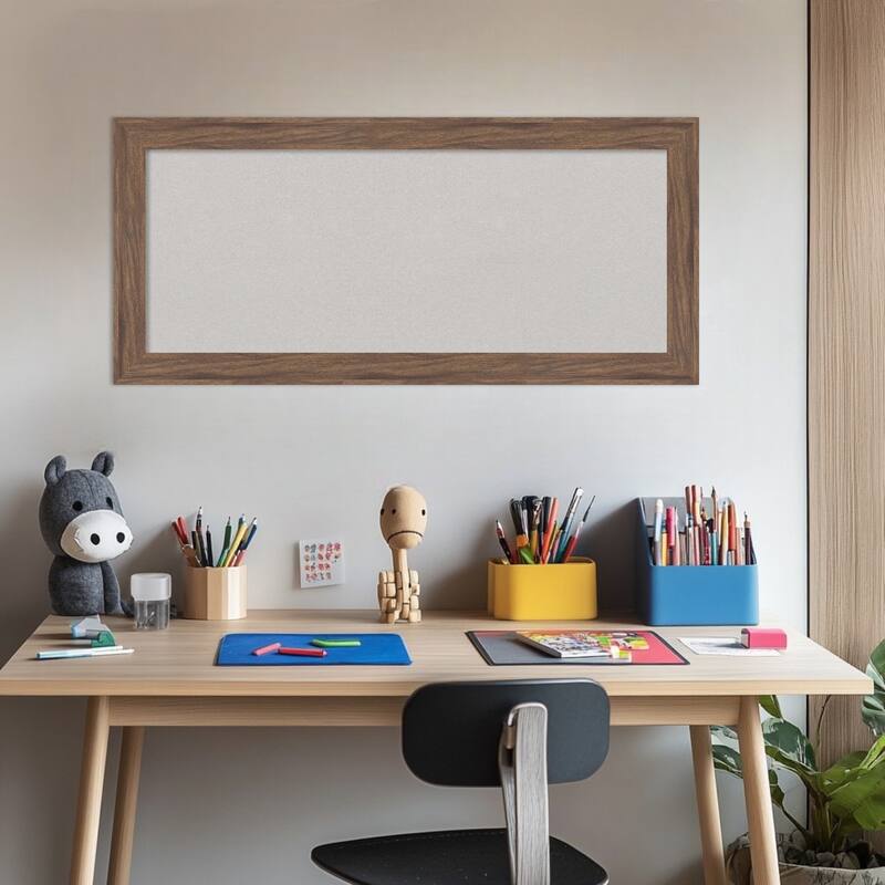 Pia Medium Brown Narrow Framed Cork Board - Bulletin Board, Organization Board, Pin Board