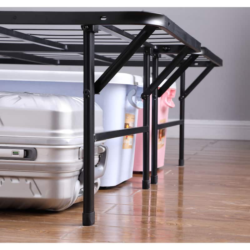Mabel Metal Mattress Support Platform Bed Black