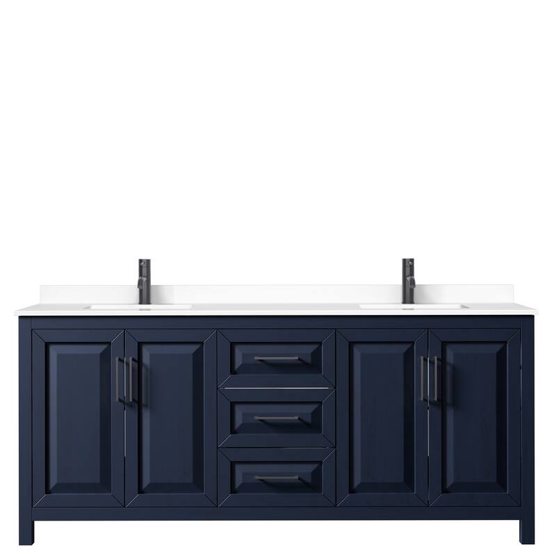 Daria 80 Inch Double Vanity, Cultured Marble Top