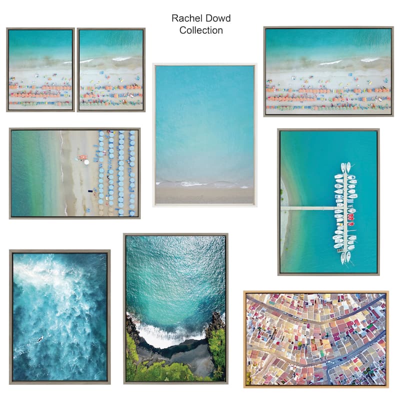 Kate and Laurel Sylvie Beachbound and Down Framed Canvas by Rachel Bolgov