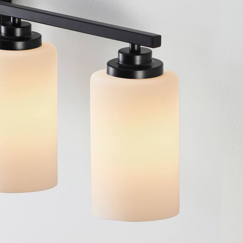 KAWOTI Rive 5-Light Modern Bathroom Vanity Light Frosted White Glass