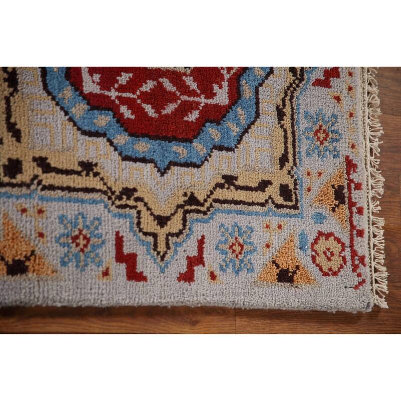 Geometric Kazak Indian Runner Rug Handmade Wool Carpet - 2'6"x 7'11"