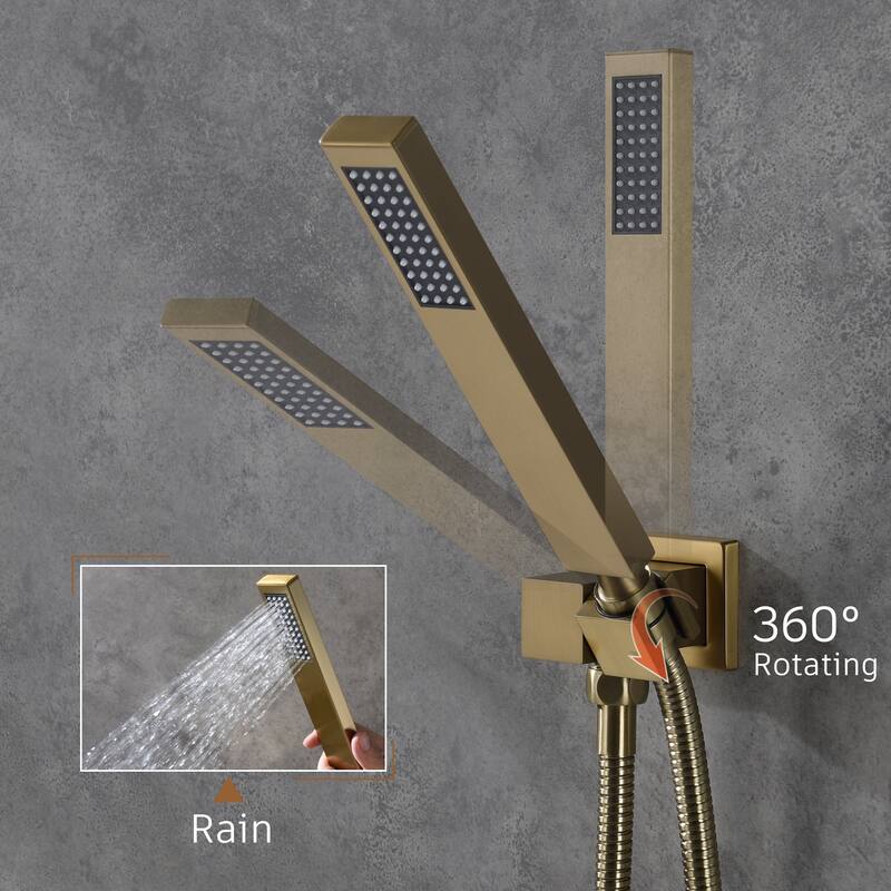 2-Spray 22-inch Wall Mounted Shower System With Handheld Shower Hand