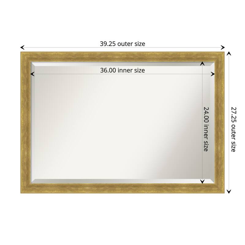 Angled Beveled Wood Framed Wall Mirror
