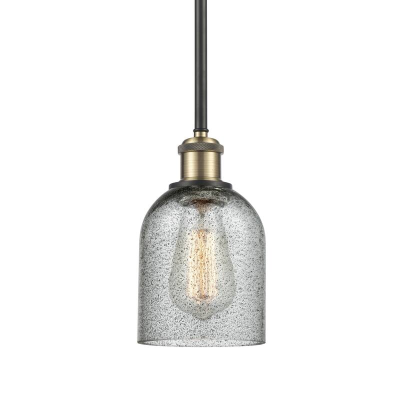 Innovations Lighting 516-1S-10-5 Caledonia Pendant Caledonia 5" Wide - Charcoal / Black Antique Brass