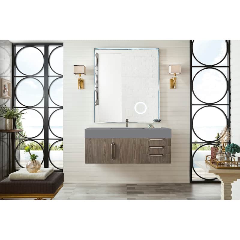 James Martin Vanities Mercer Island 48" Single Vanity, Ash Gray with Brushed Nickel Hardware